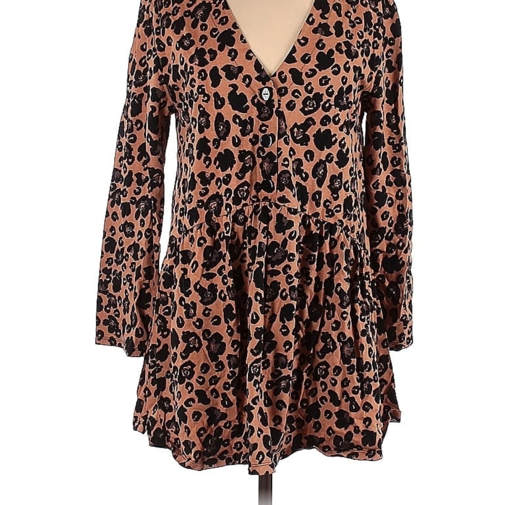 Leopard Print Long Sleeve Dress